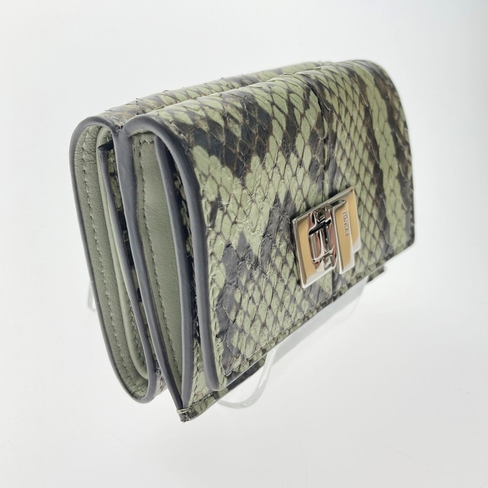 Fendi Peekaboo Tri fold Wallet Python Compact Bag - image 2
